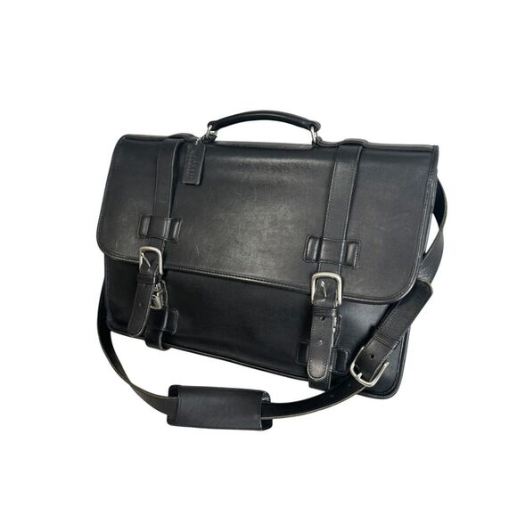 Vintage Coach Madison British Black Leather Briefcase Messenger Laptop Bag 5325 - Picture 1 of 16
